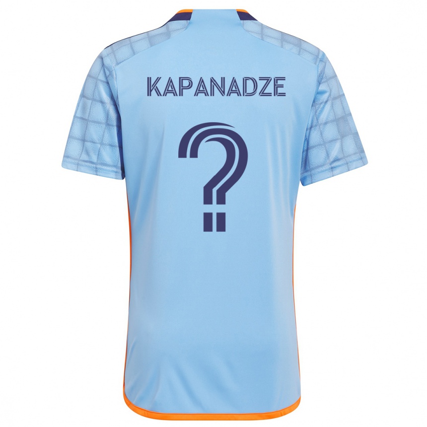 Gyermek Labdarúgás Nicholas Kapanadze #0 Kék Narancs Hazai Jersey 2024/25 Mez Póló Ing