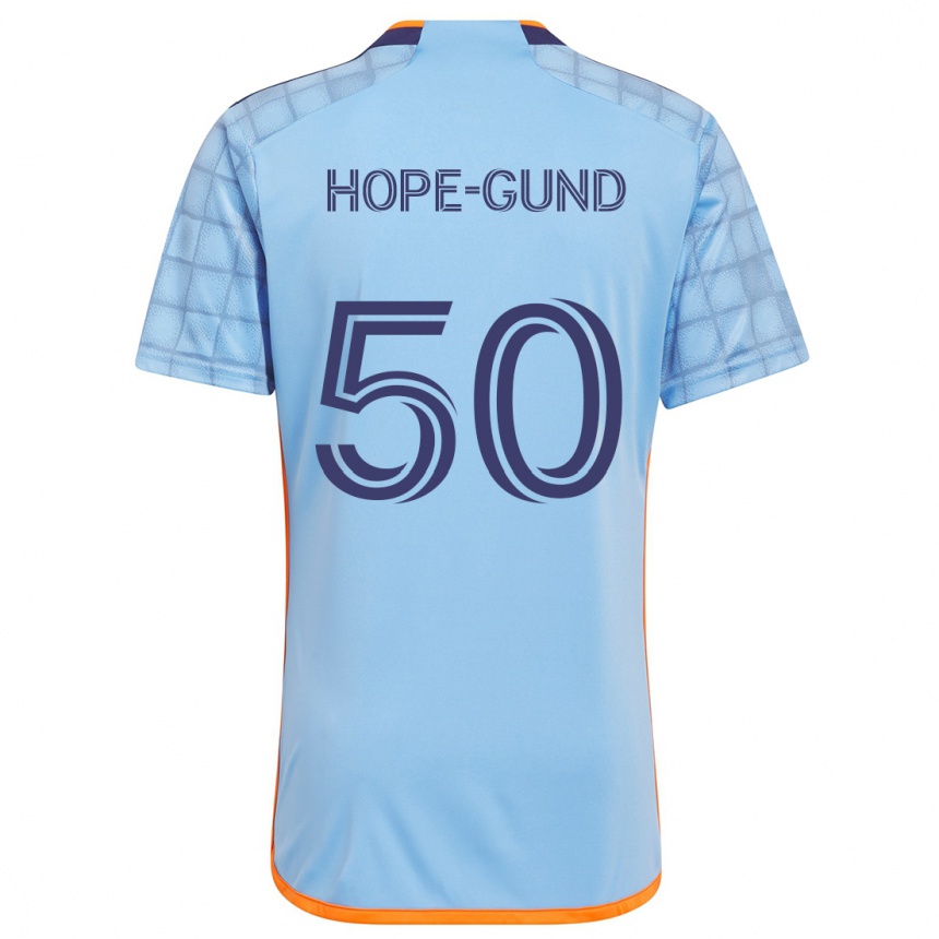 Gyermek Labdarúgás Kofi Hope-Gund #50 Kék Narancs Hazai Jersey 2024/25 Mez Póló Ing