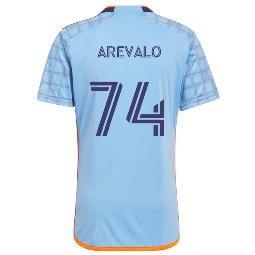 Gyermek Labdarúgás Ronny Arévalo #74 Kék Narancs Hazai Jersey 2024/25 Mez Póló Ing