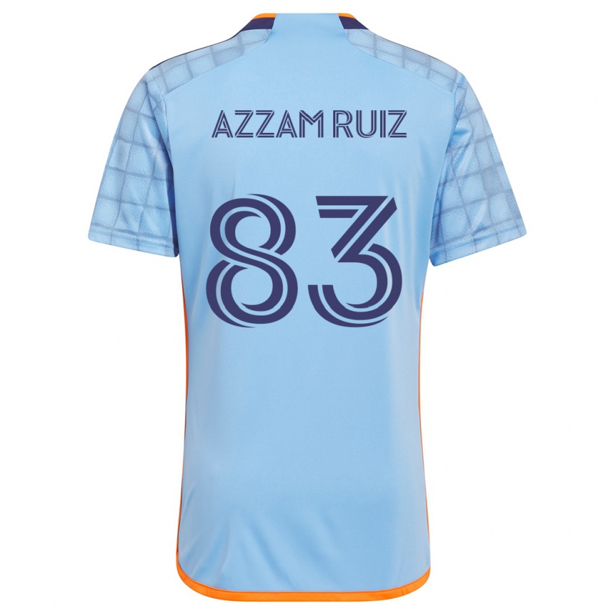 Gyermek Labdarúgás Camil Azzam Ruiz #83 Kék Narancs Hazai Jersey 2024/25 Mez Póló Ing