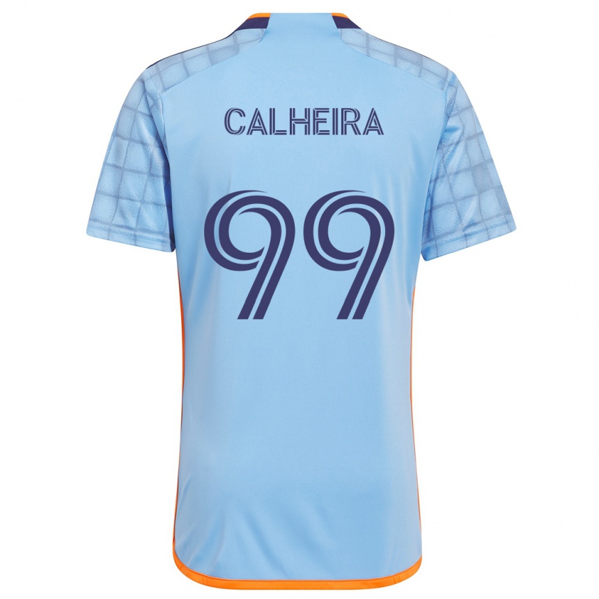 Gyermek Labdarúgás Taylor Calheira #99 Kék Narancs Hazai Jersey 2024/25 Mez Póló Ing