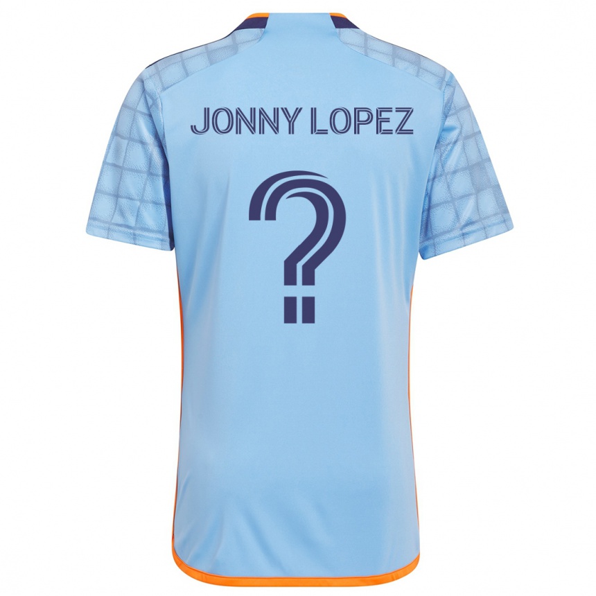 Gyermek Labdarúgás Jonny Lopez #0 Kék Narancs Hazai Jersey 2024/25 Mez Póló Ing