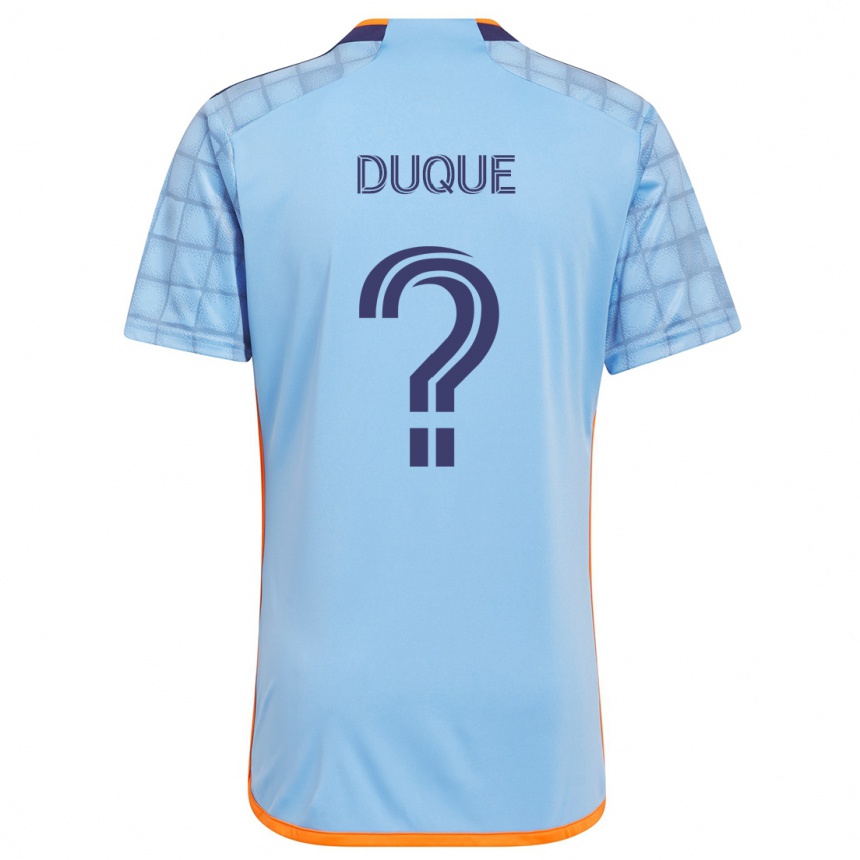 Gyermek Labdarúgás David Duque #0 Kék Narancs Hazai Jersey 2024/25 Mez Póló Ing