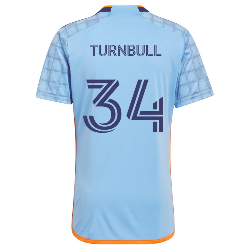 Gyermek Labdarúgás Stephen Turnbull #34 Kék Narancs Hazai Jersey 2024/25 Mez Póló Ing