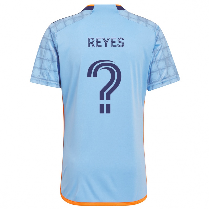 Gyermek Labdarúgás Andrew Reyes #0 Kék Narancs Hazai Jersey 2024/25 Mez Póló Ing