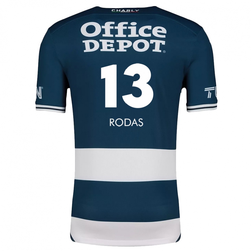 Gyermek Labdarúgás Carlos Rodas #13 Kék Fehér Hazai Jersey 2024/25 Mez Póló Ing