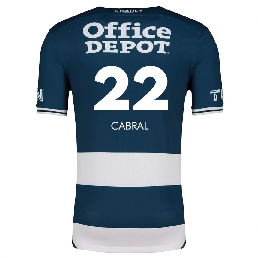 Gyermek Labdarúgás Gustavo Cabral #22 Kék Fehér Hazai Jersey 2024/25 Mez Póló Ing