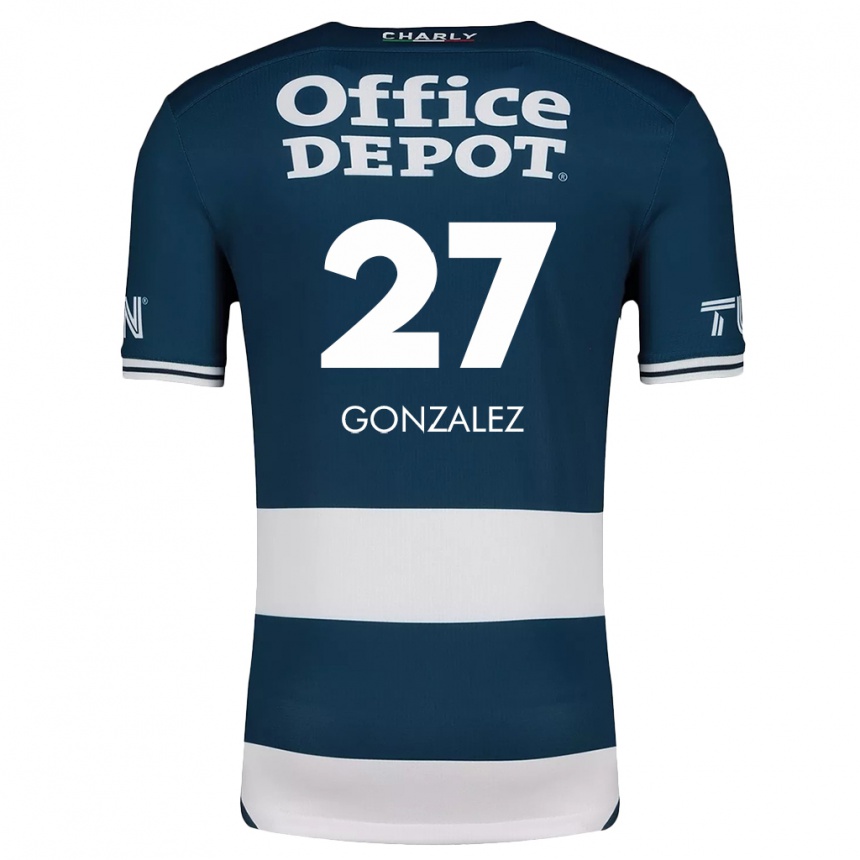 Gyermek Labdarúgás Owen González #27 Kék Fehér Hazai Jersey 2024/25 Mez Póló Ing