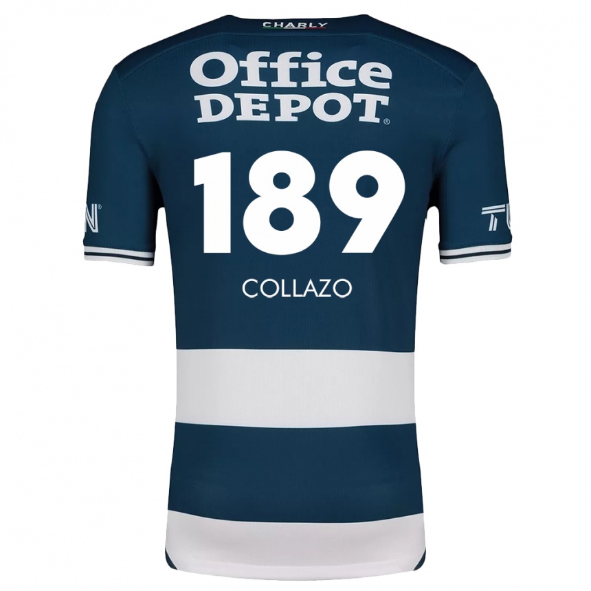 Gyermek Labdarúgás David Collazo #189 Kék Fehér Hazai Jersey 2024/25 Mez Póló Ing