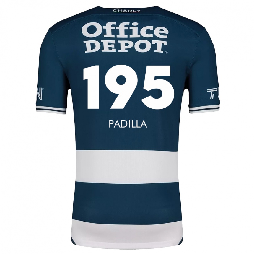 Gyermek Labdarúgás Ángel Padilla #195 Kék Fehér Hazai Jersey 2024/25 Mez Póló Ing