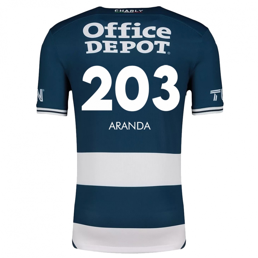 Gyermek Labdarúgás Juan Aranda #203 Kék Fehér Hazai Jersey 2024/25 Mez Póló Ing