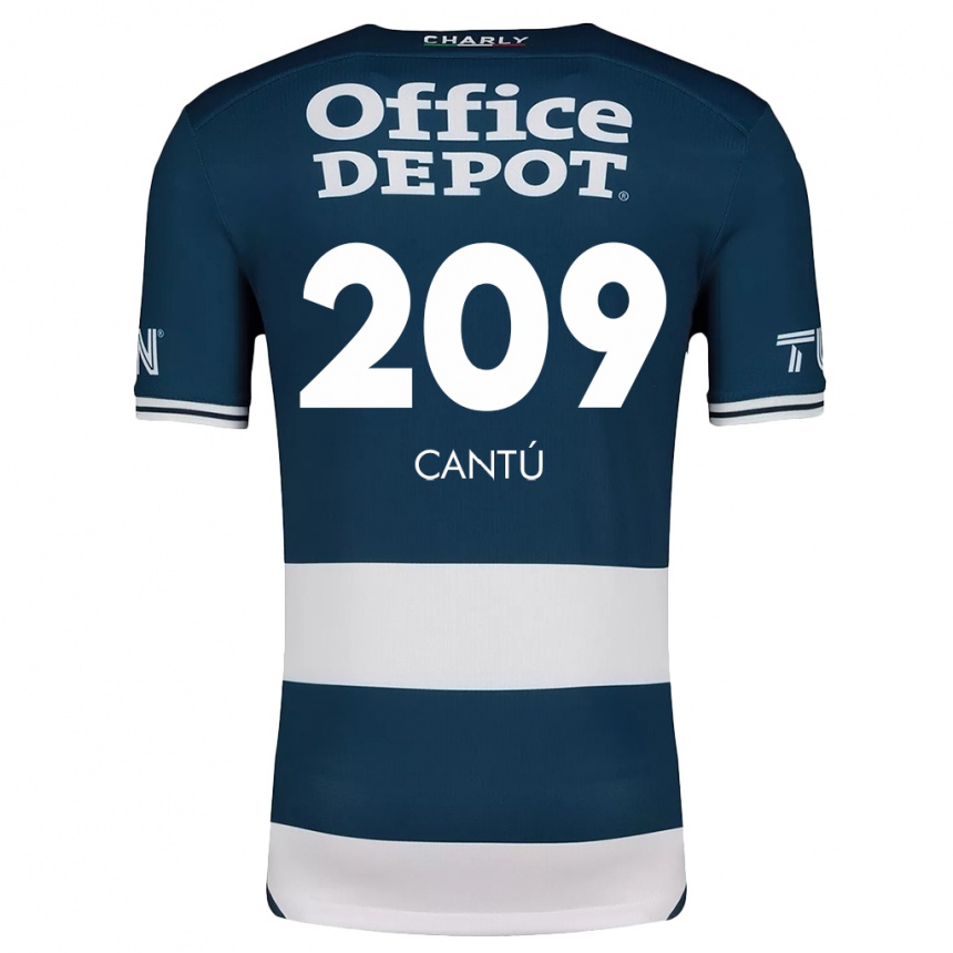 Gyermek Labdarúgás Juan Cantú #209 Kék Fehér Hazai Jersey 2024/25 Mez Póló Ing