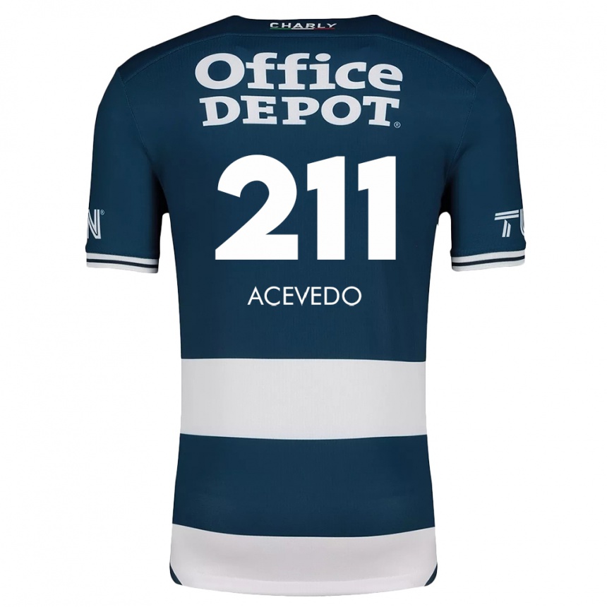 Gyermek Labdarúgás Gerardo Acevedo #211 Kék Fehér Hazai Jersey 2024/25 Mez Póló Ing