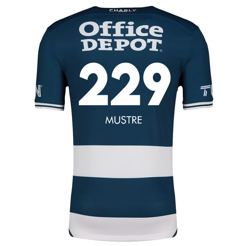 Gyermek Labdarúgás Eduardo Mustre #229 Kék Fehér Hazai Jersey 2024/25 Mez Póló Ing