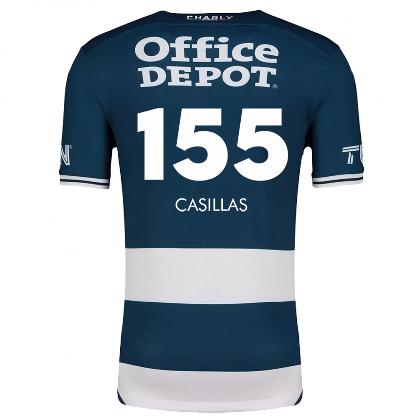 Gyermek Labdarúgás Johan Casillas #155 Kék Fehér Hazai Jersey 2024/25 Mez Póló Ing