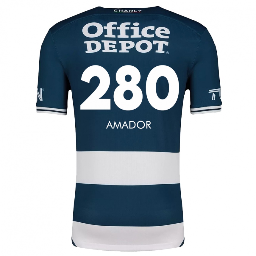 Gyermek Labdarúgás Santiago Amador #280 Kék Fehér Hazai Jersey 2024/25 Mez Póló Ing