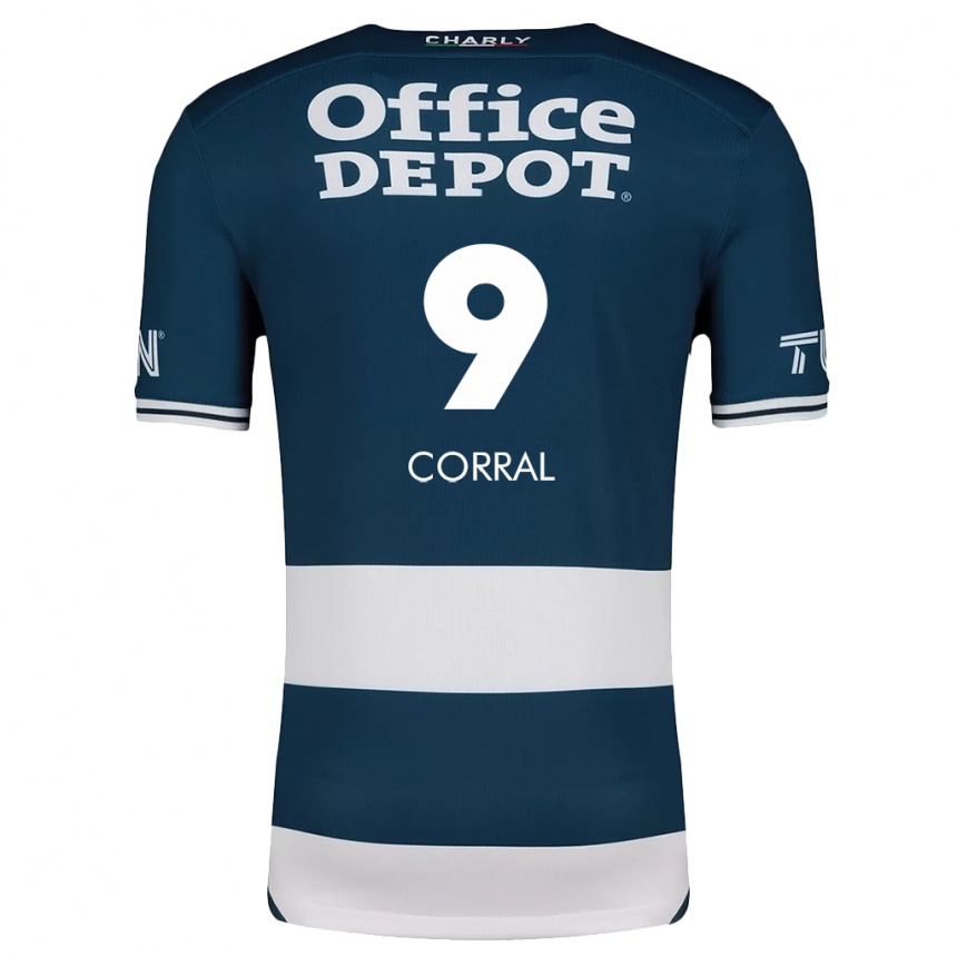 Gyermek Labdarúgás Charlyn Corral #9 Kék Fehér Hazai Jersey 2024/25 Mez Póló Ing