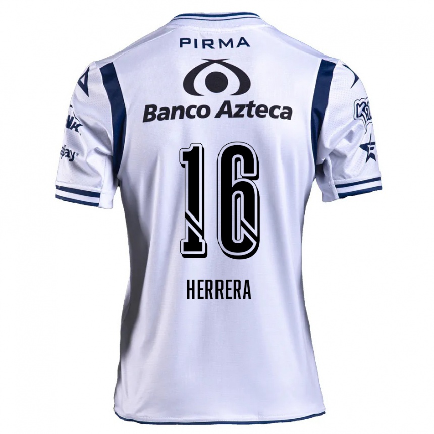 Gyermek Labdarúgás Alberto Herrera #16 Fehér Sötétkék Hazai Jersey 2024/25 Mez Póló Ing