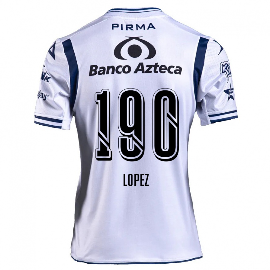 Gyermek Labdarúgás Josué López #190 Fehér Sötétkék Hazai Jersey 2024/25 Mez Póló Ing