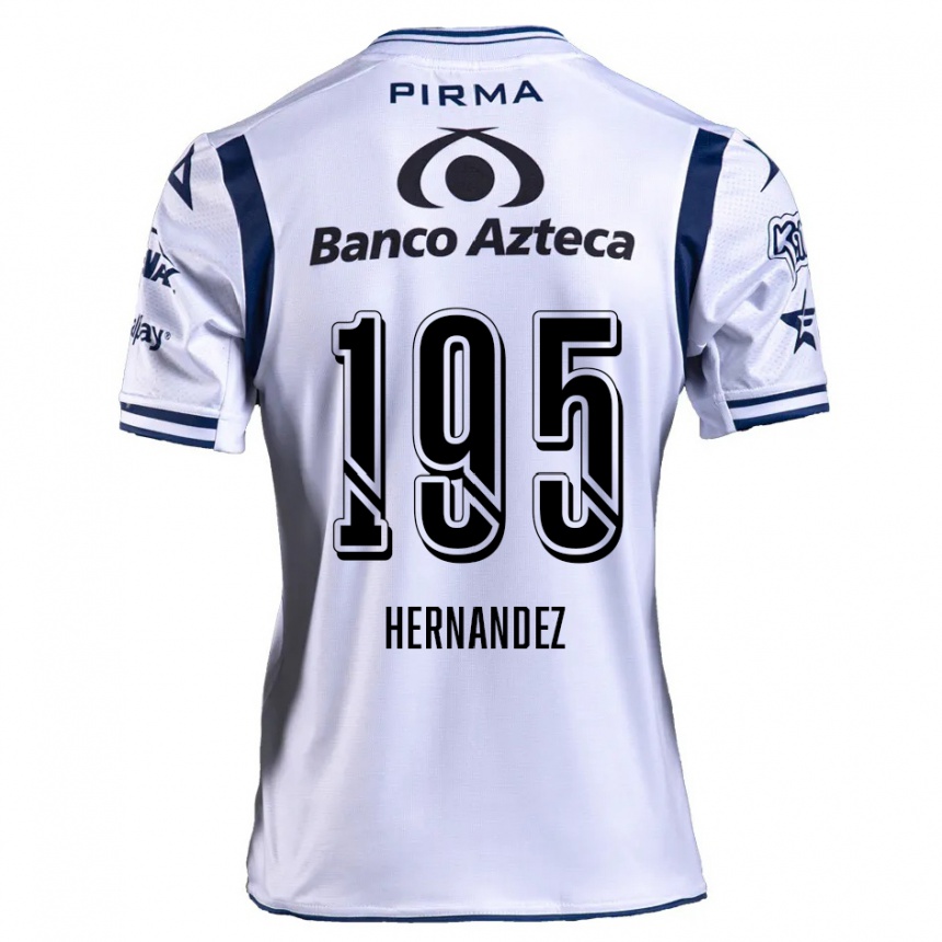 Gyermek Labdarúgás Daniel Hernández #195 Fehér Sötétkék Hazai Jersey 2024/25 Mez Póló Ing