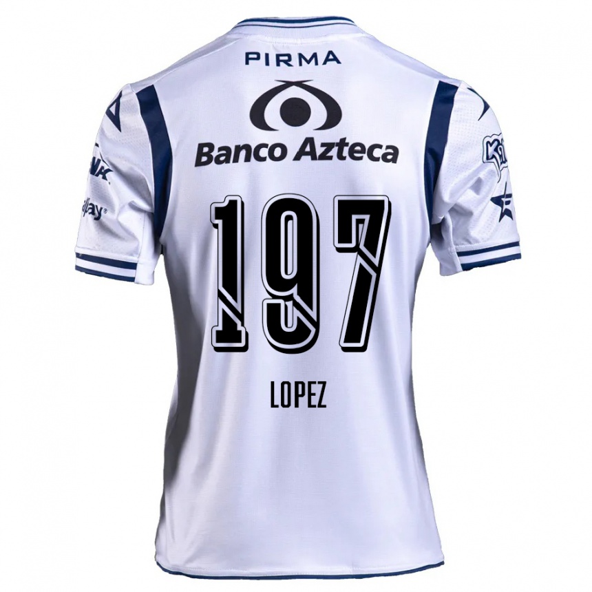 Gyermek Labdarúgás Sebastián López #197 Fehér Sötétkék Hazai Jersey 2024/25 Mez Póló Ing