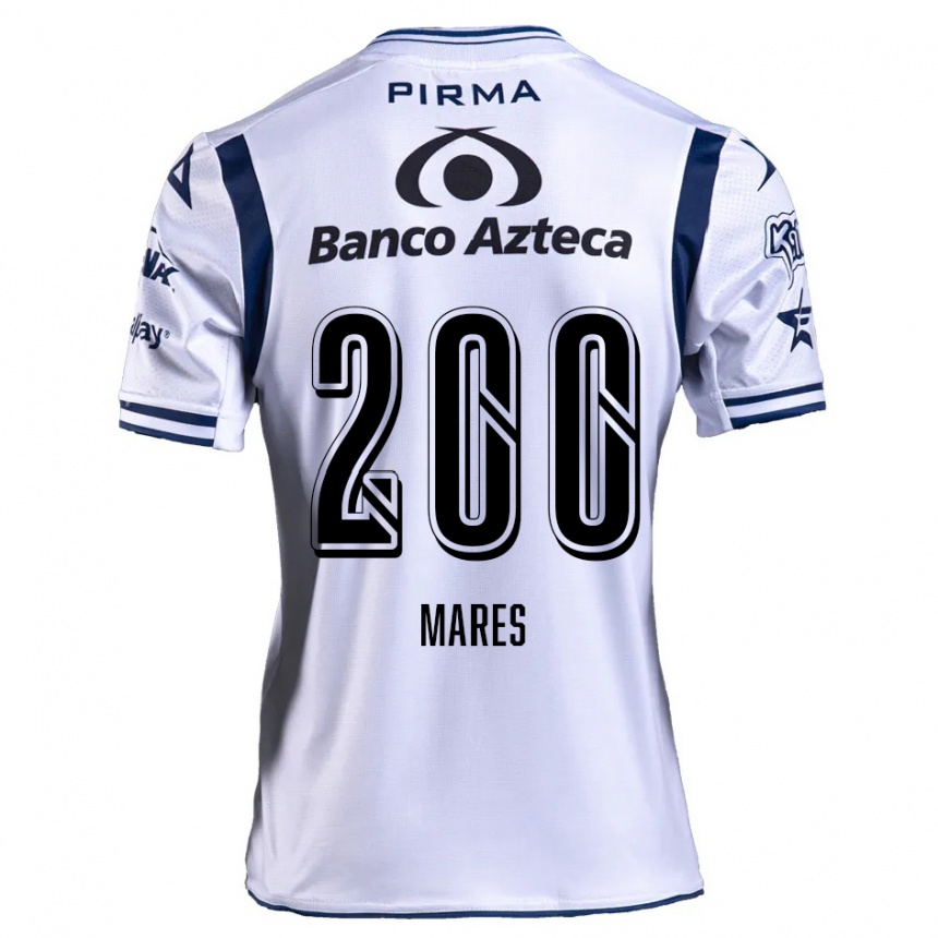 Gyermek Labdarúgás Cristian Mares #200 Fehér Sötétkék Hazai Jersey 2024/25 Mez Póló Ing