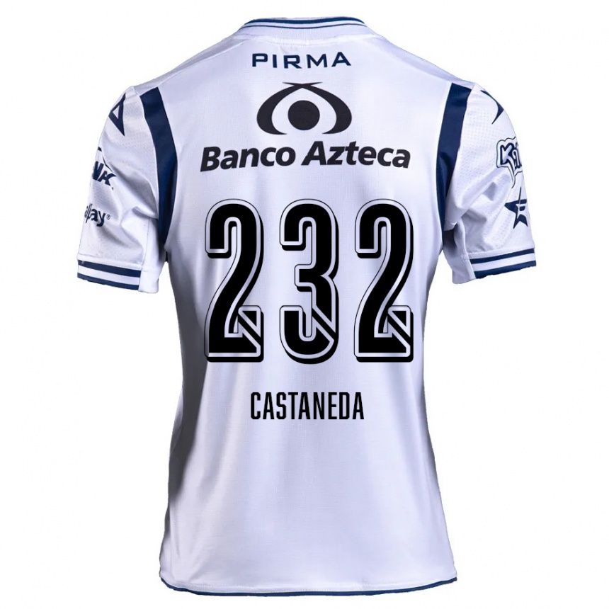 Gyermek Labdarúgás Ángel Castañeda #232 Fehér Sötétkék Hazai Jersey 2024/25 Mez Póló Ing