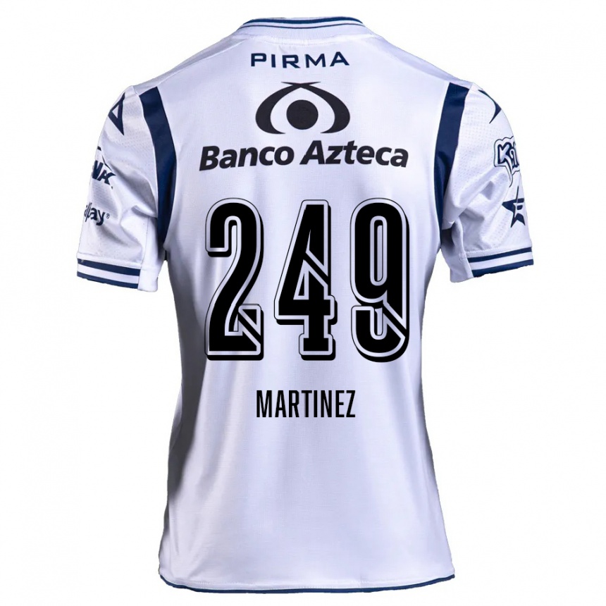 Gyermek Labdarúgás Juan Martínez #249 Fehér Sötétkék Hazai Jersey 2024/25 Mez Póló Ing