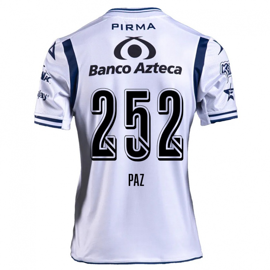 Gyermek Labdarúgás Denilson Paz #252 Fehér Sötétkék Hazai Jersey 2024/25 Mez Póló Ing