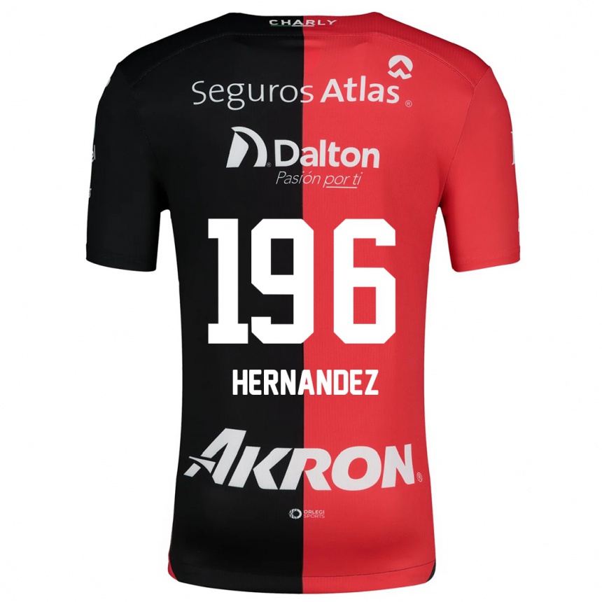 Gyermek Labdarúgás Miguel Hernández #196 Piros Fekete Hazai Jersey 2024/25 Mez Póló Ing