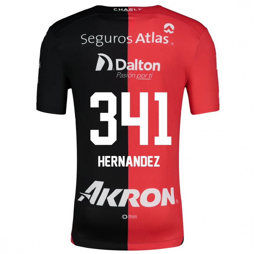 Gyermek Labdarúgás Leonardo Hernández #341 Piros Fekete Hazai Jersey 2024/25 Mez Póló Ing