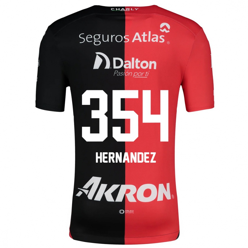 Gyermek Labdarúgás Daniel Hernández #354 Piros Fekete Hazai Jersey 2024/25 Mez Póló Ing