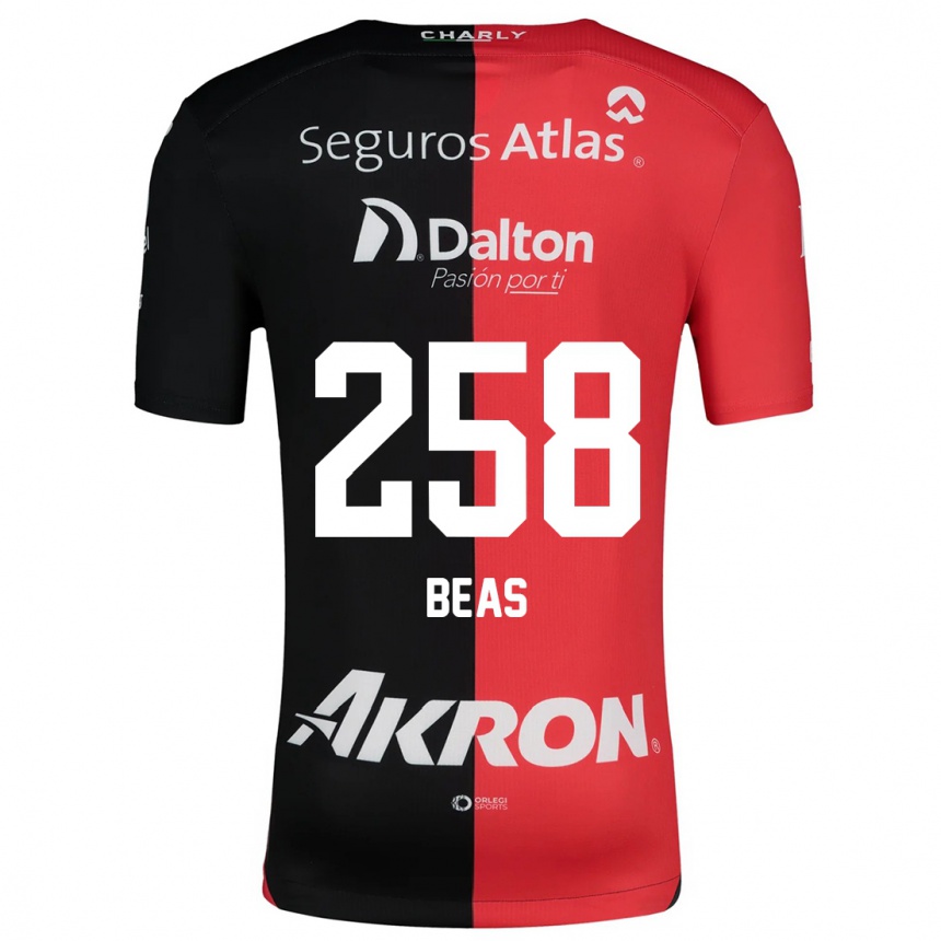 Gyermek Labdarúgás Álvaro Beas #258 Piros Fekete Hazai Jersey 2024/25 Mez Póló Ing