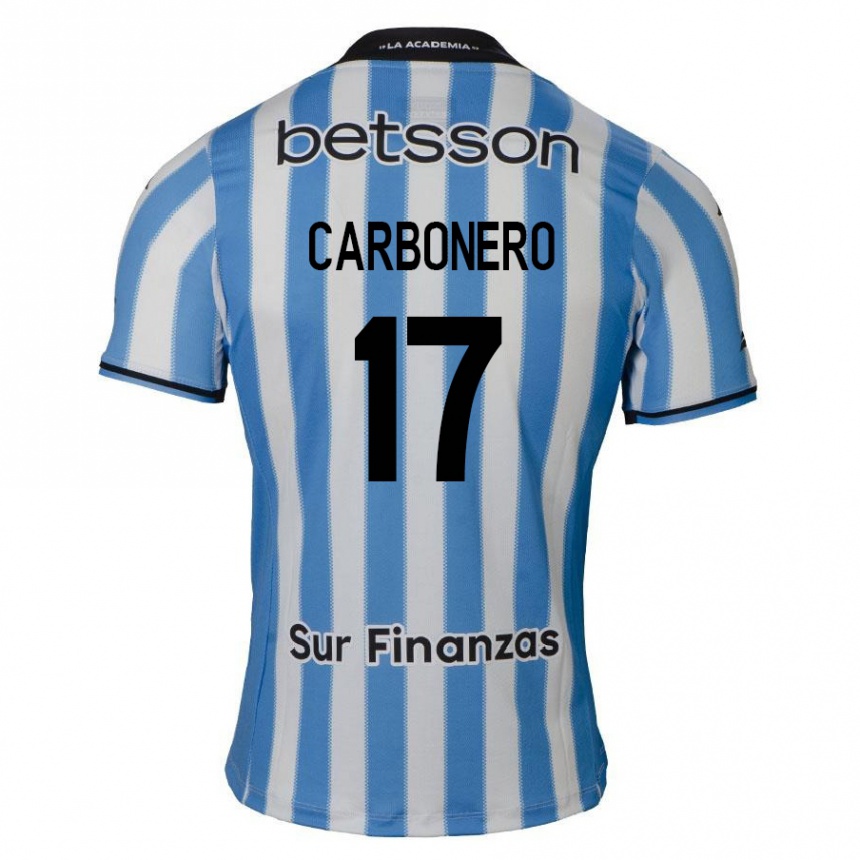 Gyermek Labdarúgás Johan Carbonero #17 Kék Fehér Fekete Hazai Jersey 2024/25 Mez Póló Ing