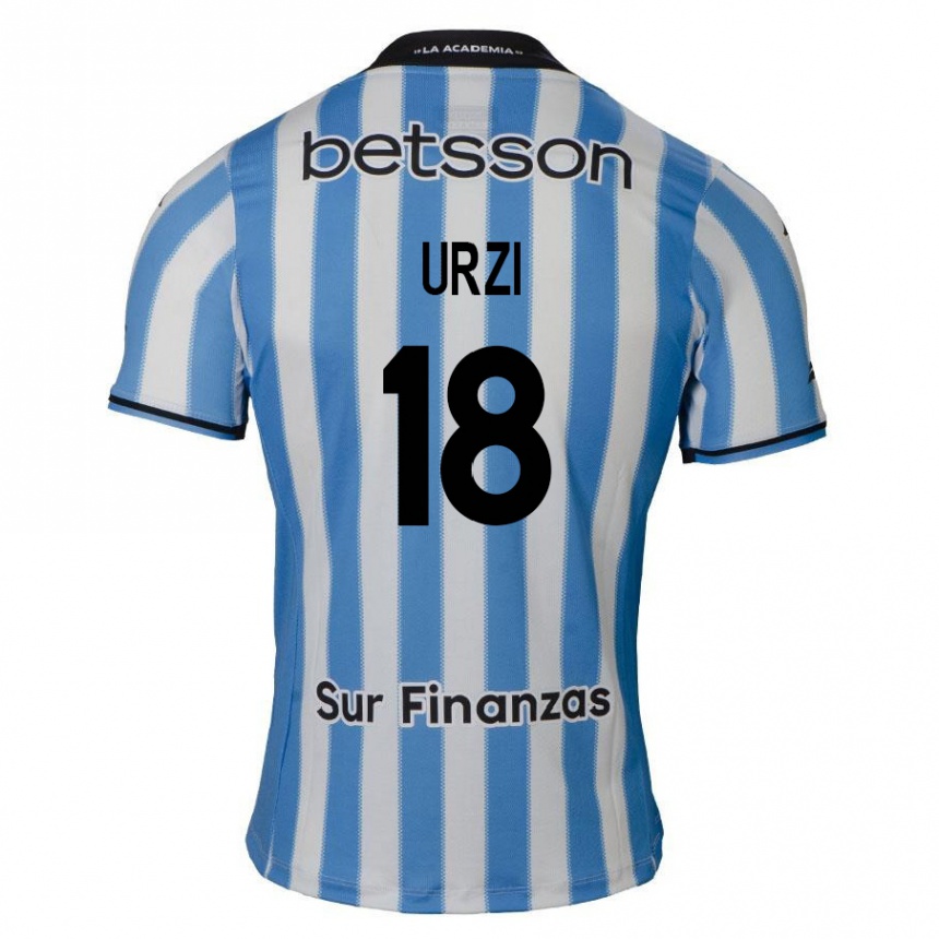 Gyermek Labdarúgás Agustín Urzi #18 Kék Fehér Fekete Hazai Jersey 2024/25 Mez Póló Ing