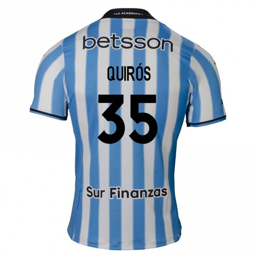 Gyermek Labdarúgás Santiago Quirós #35 Kék Fehér Fekete Hazai Jersey 2024/25 Mez Póló Ing