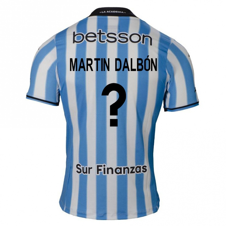 Gyermek Labdarúgás Juan Martin Dalbón #0 Kék Fehér Fekete Hazai Jersey 2024/25 Mez Póló Ing