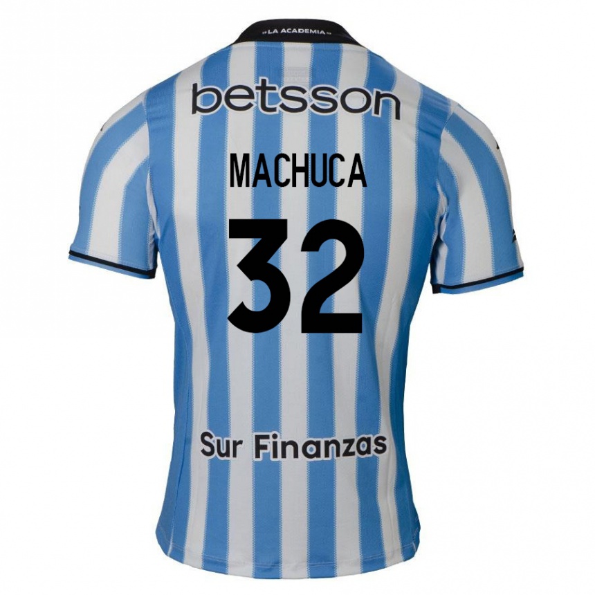 Gyermek Labdarúgás Elías Machuca #32 Kék Fehér Fekete Hazai Jersey 2024/25 Mez Póló Ing