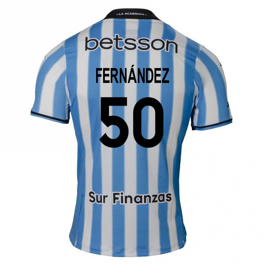 Gyermek Labdarúgás Román Fernández #50 Kék Fehér Fekete Hazai Jersey 2024/25 Mez Póló Ing