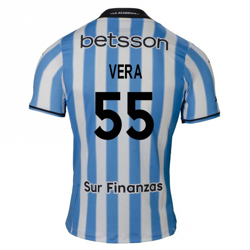 Gyermek Labdarúgás Santino Vera #55 Kék Fehér Fekete Hazai Jersey 2024/25 Mez Póló Ing