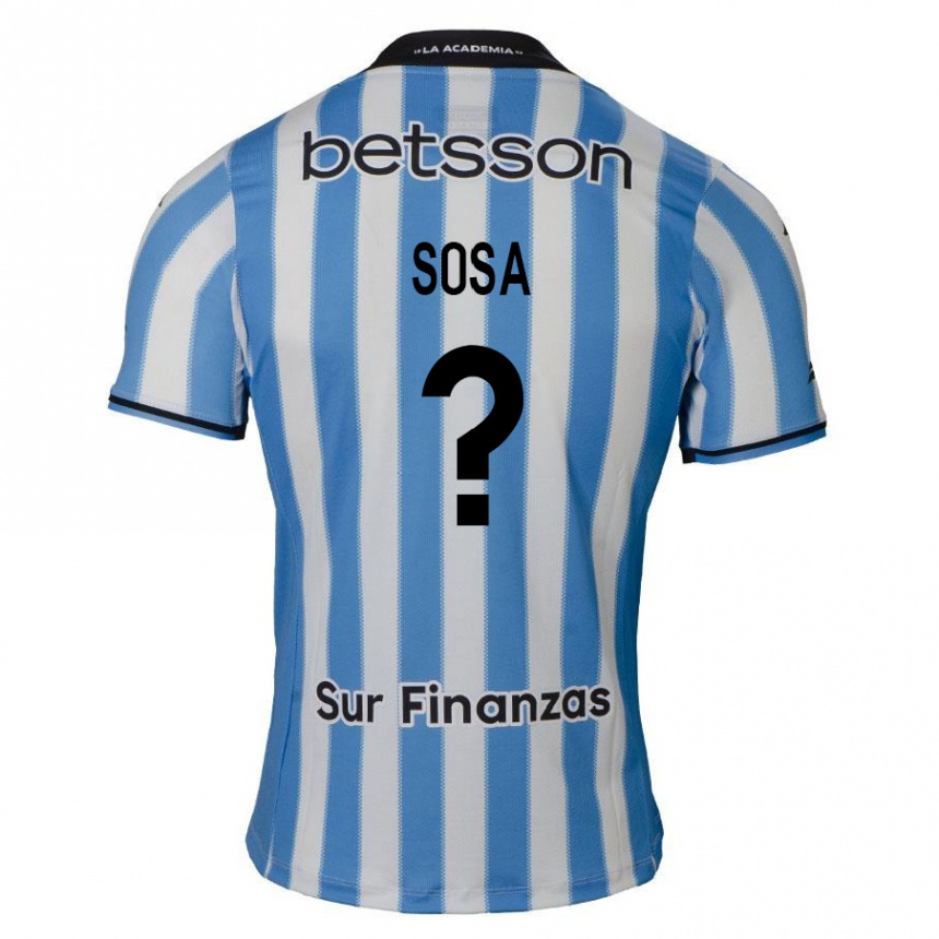 Gyermek Labdarúgás Gonzalo Sosa #0 Kék Fehér Fekete Hazai Jersey 2024/25 Mez Póló Ing