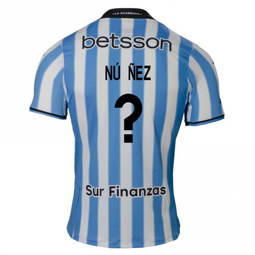 Gyermek Labdarúgás Demián Núñez #0 Kék Fehér Fekete Hazai Jersey 2024/25 Mez Póló Ing