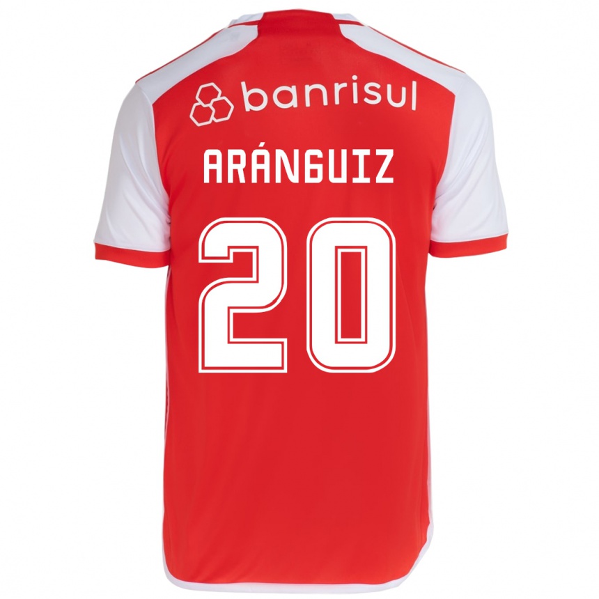 Gyermek Labdarúgás Charles Aránguiz #20 Piros Fehér Hazai Jersey 2024/25 Mez Póló Ing