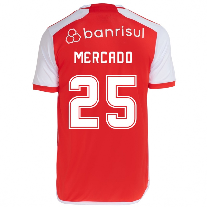 Gyermek Labdarúgás Gabriel Mercado #25 Piros Fehér Hazai Jersey 2024/25 Mez Póló Ing