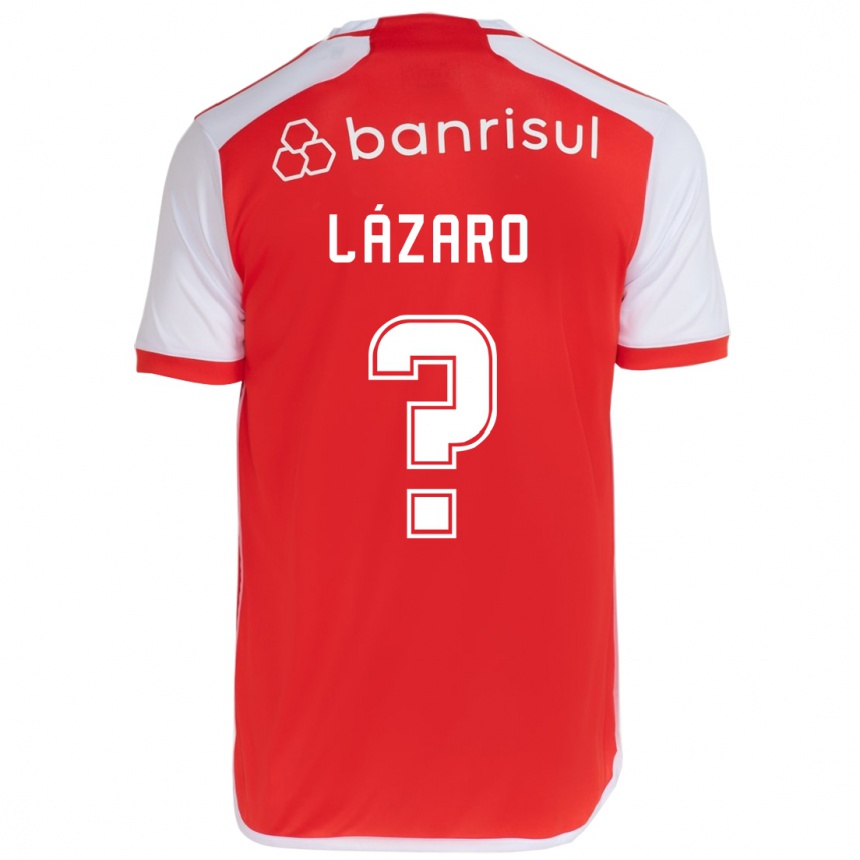 Gyermek Labdarúgás Lázaro #0 Piros Fehér Hazai Jersey 2024/25 Mez Póló Ing