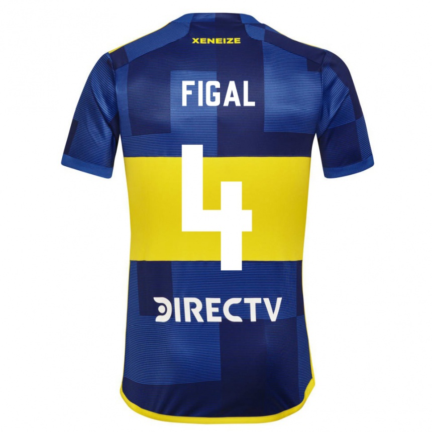 Gyermek Labdarúgás Nicolas Figal #4 Kék Sárga Hazai Jersey 2024/25 Mez Póló Ing