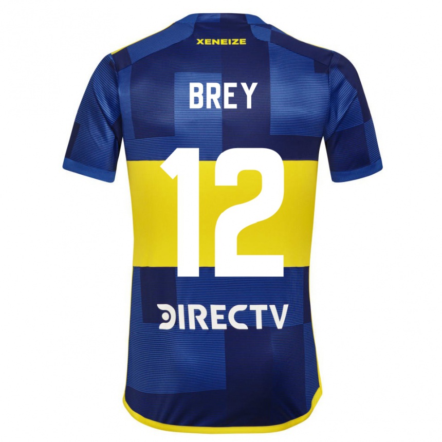 Gyermek Labdarúgás Leandro Brey #12 Kék Sárga Hazai Jersey 2024/25 Mez Póló Ing