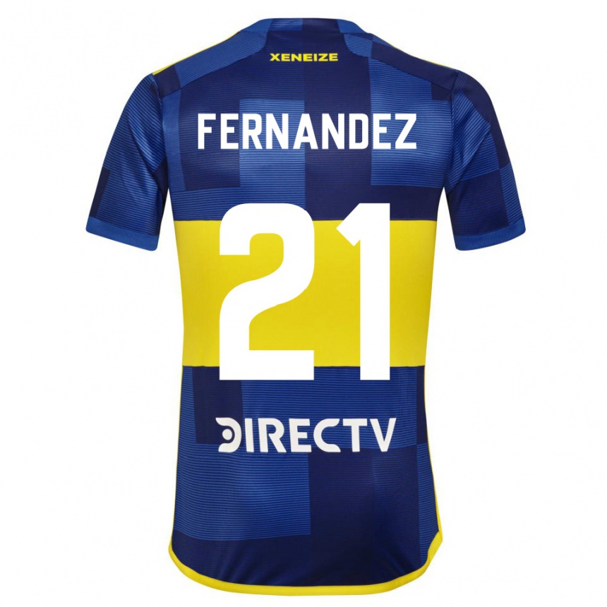 Gyermek Labdarúgás Ezequiel Fernández #21 Kék Sárga Hazai Jersey 2024/25 Mez Póló Ing