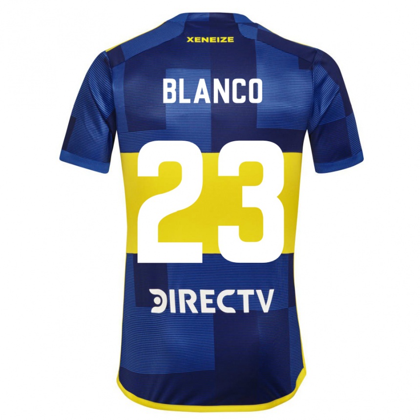 Gyermek Labdarúgás Lautaro Blanco #23 Kék Sárga Hazai Jersey 2024/25 Mez Póló Ing