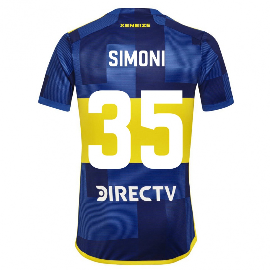 Gyermek Labdarúgás Valentino Simoni #35 Kék Sárga Hazai Jersey 2024/25 Mez Póló Ing